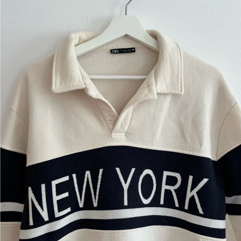 Zara Cream New York Sweater - Picture 2 of 4